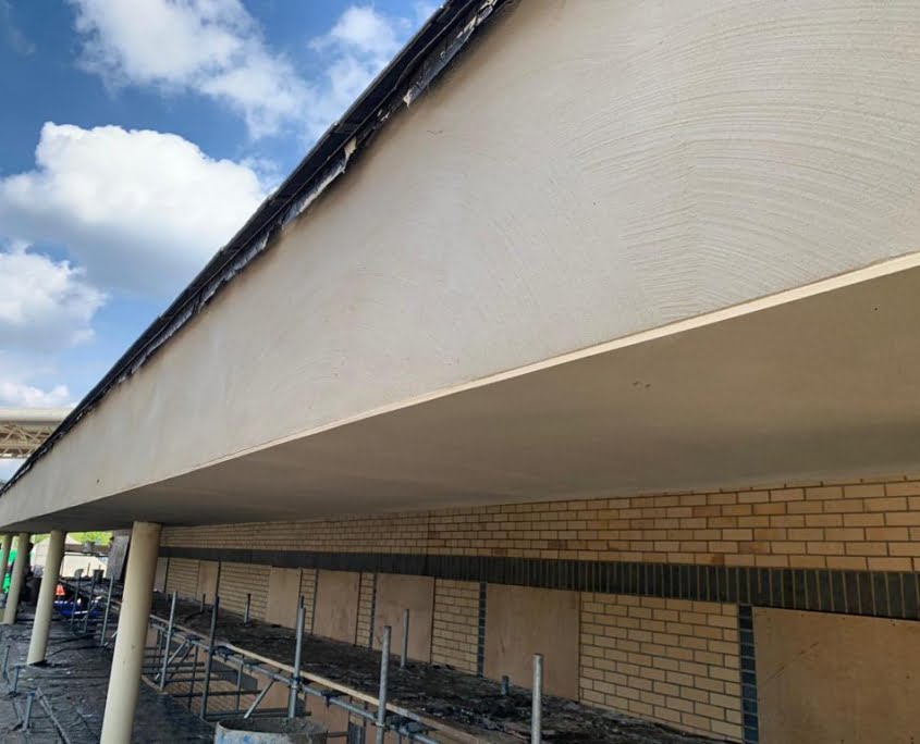 Commercial Rendering Works 2 Rendering works to a flat wall area at a hospital building