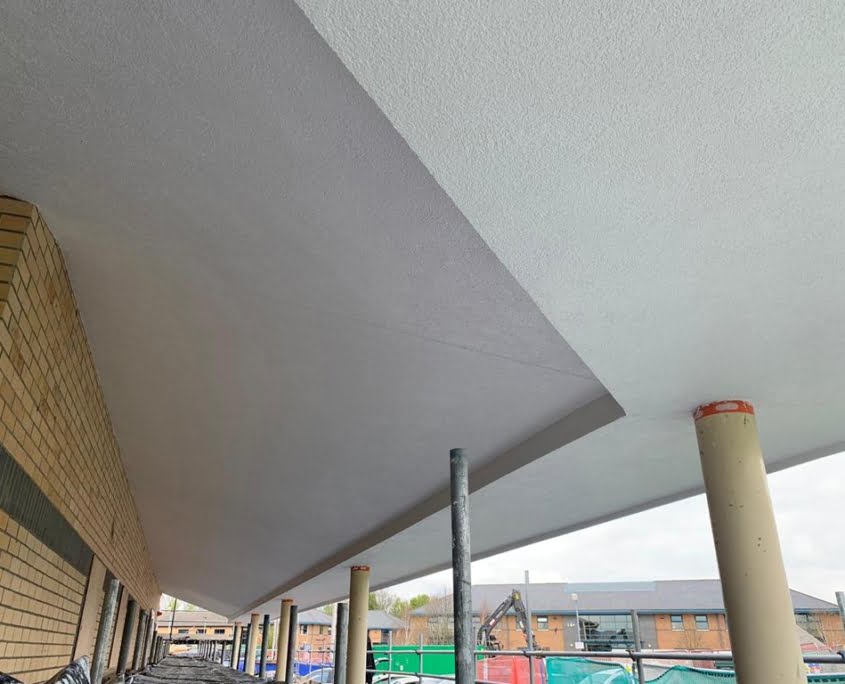 Commercial Rendering Works 3 Rendering works to a roof area at a hospital building
